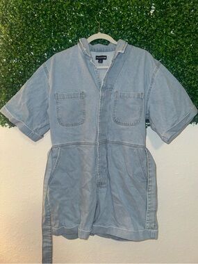 PrettyLittleThing Light Denim Romper size 14